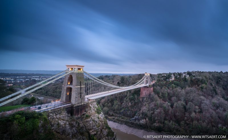 A beautifull image of the Clifton Bridge sunset in Bristol UK