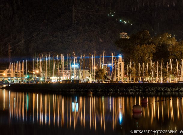 Harbor at night in Riva del Garda - Italy