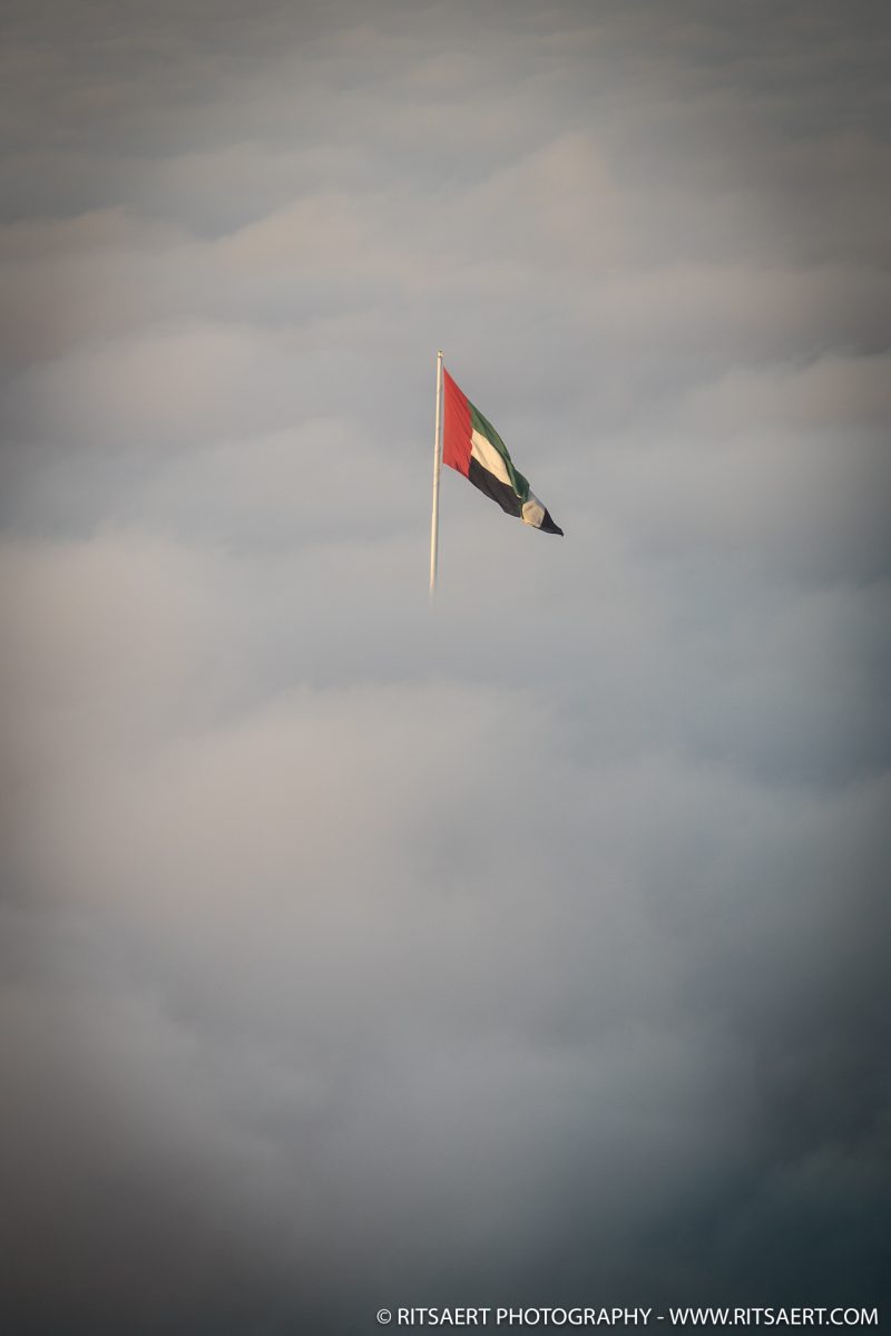 Flag through the clouds - Abu Dhabi