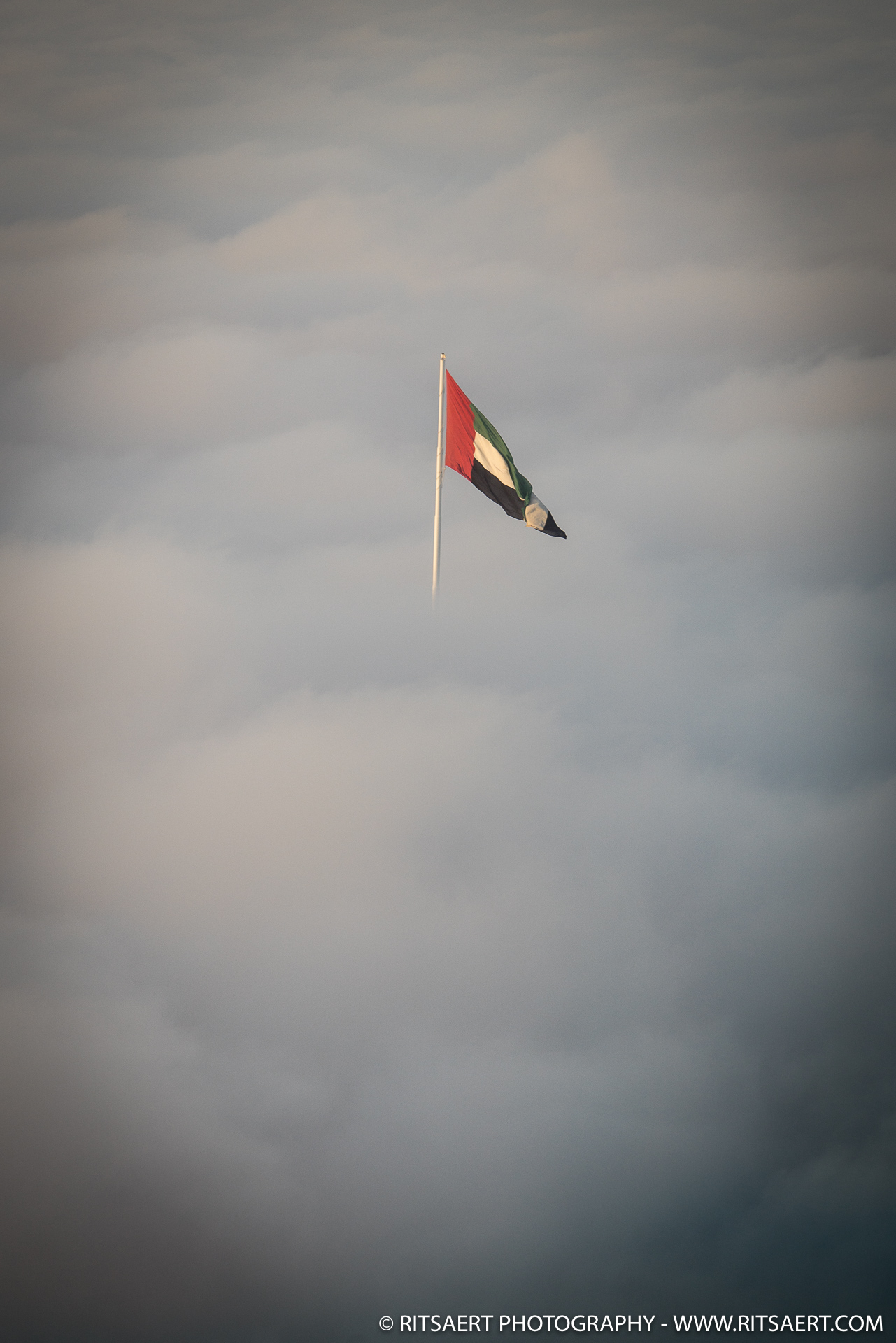 Flag through the clouds - Abu Dhabi